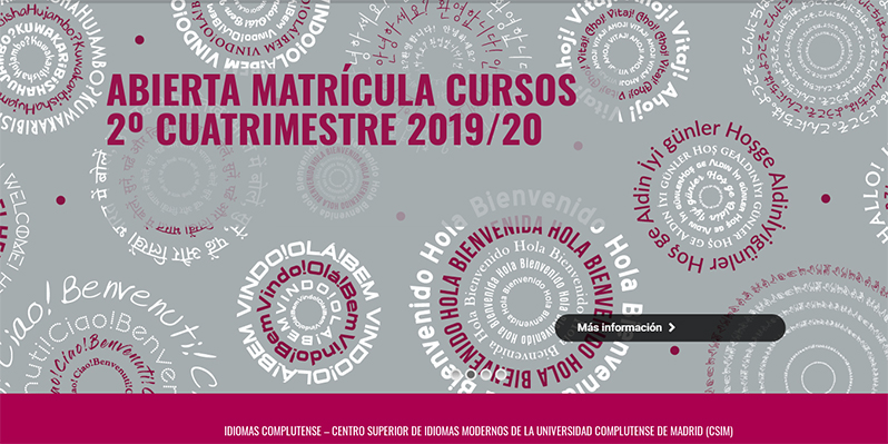 Inscríbete en los cursos del segundo semestre en Idiomas Complutense. Matrícula, hasta el 2 de febrero
